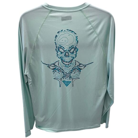 Columbia Men's MD Skull Sailfish Cross Bones PFG Terminal Tackle Shirt - Picture 1 of 6